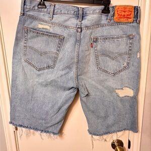 Levi's Light Blue Ripped Denim Shorts